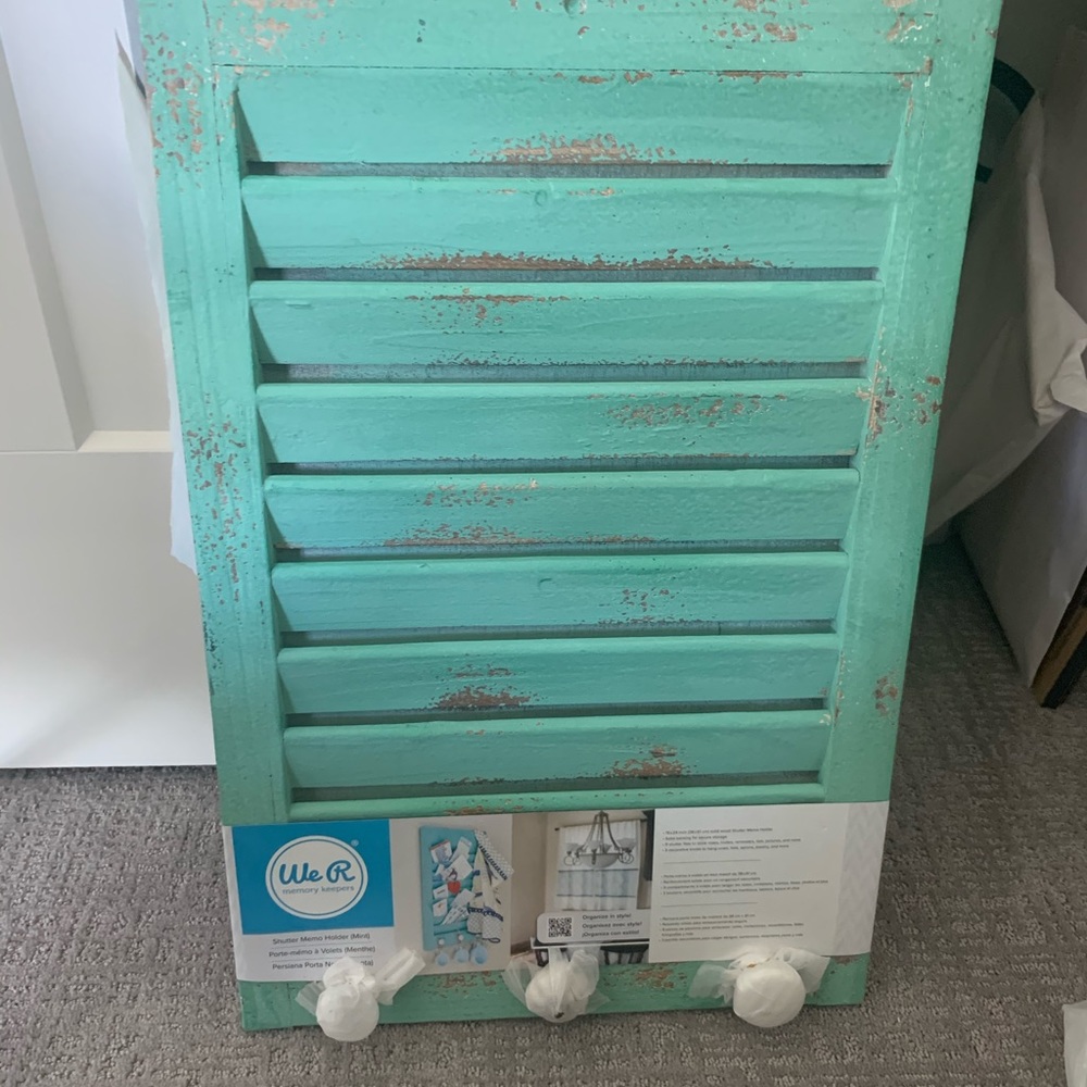 Wall decor, shutter memo holder